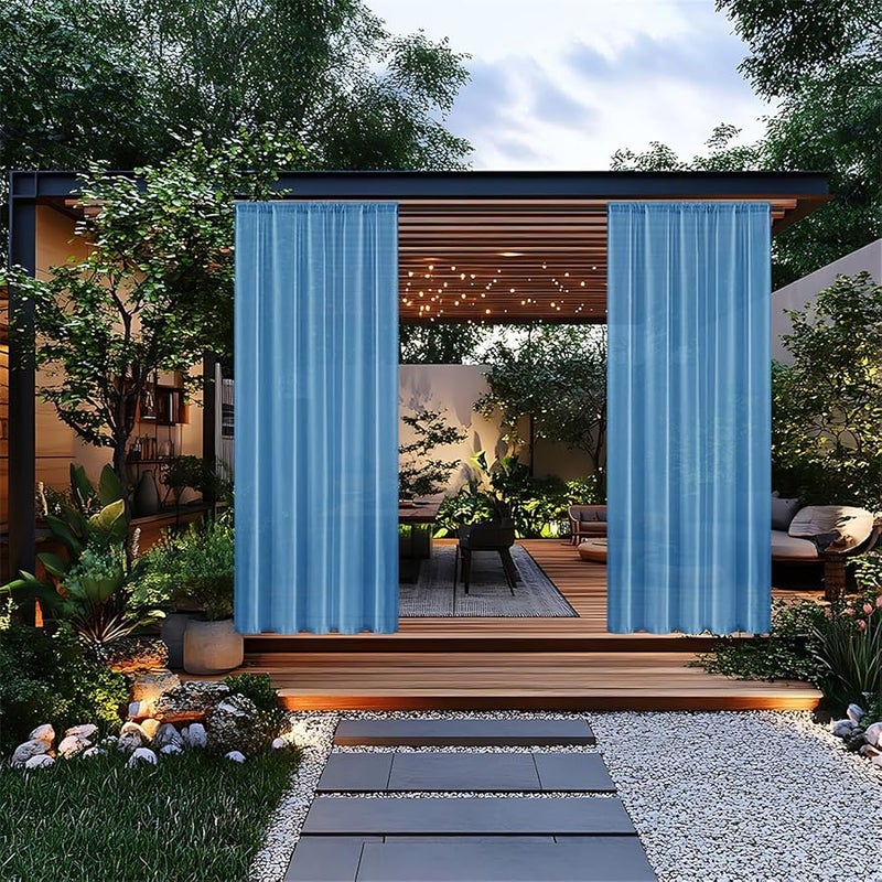 Gray Outdoor Sun Shade Curtain 132x183cm Waterproof All Weather Privacy Protection - Image 3